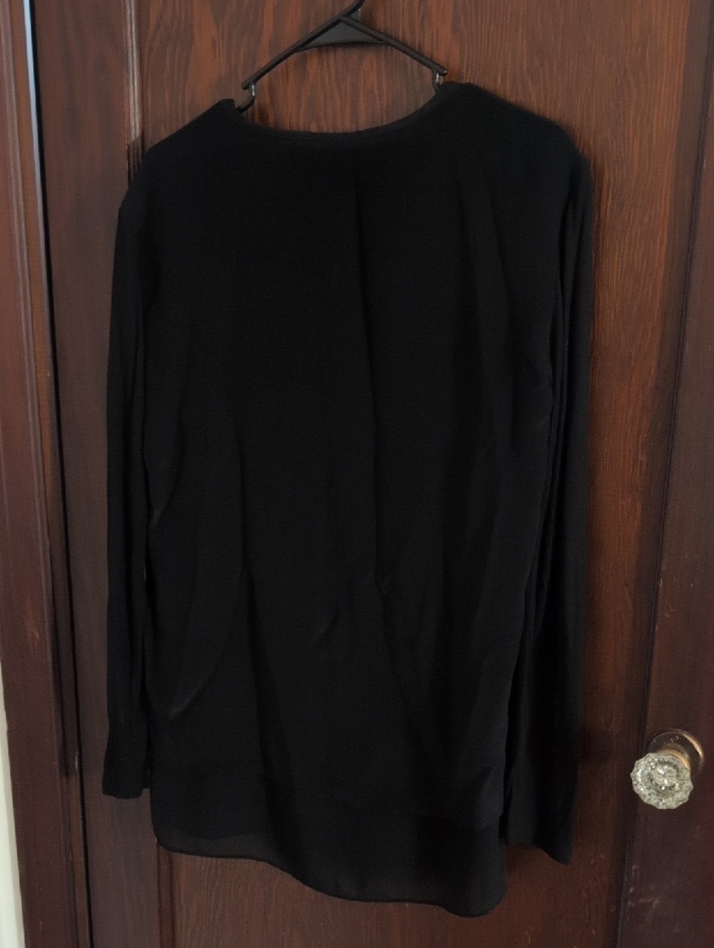 AllSaints Black Long-Sleeve Layered Hem Top Size 2 - Picture 5 of 6